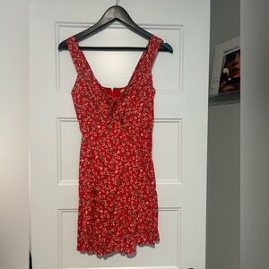 Miami Red and White Floral Mini Dress